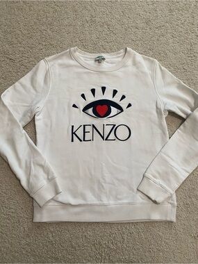 KENZO Eye Print Cotton Jersey Sweatshirt Size M